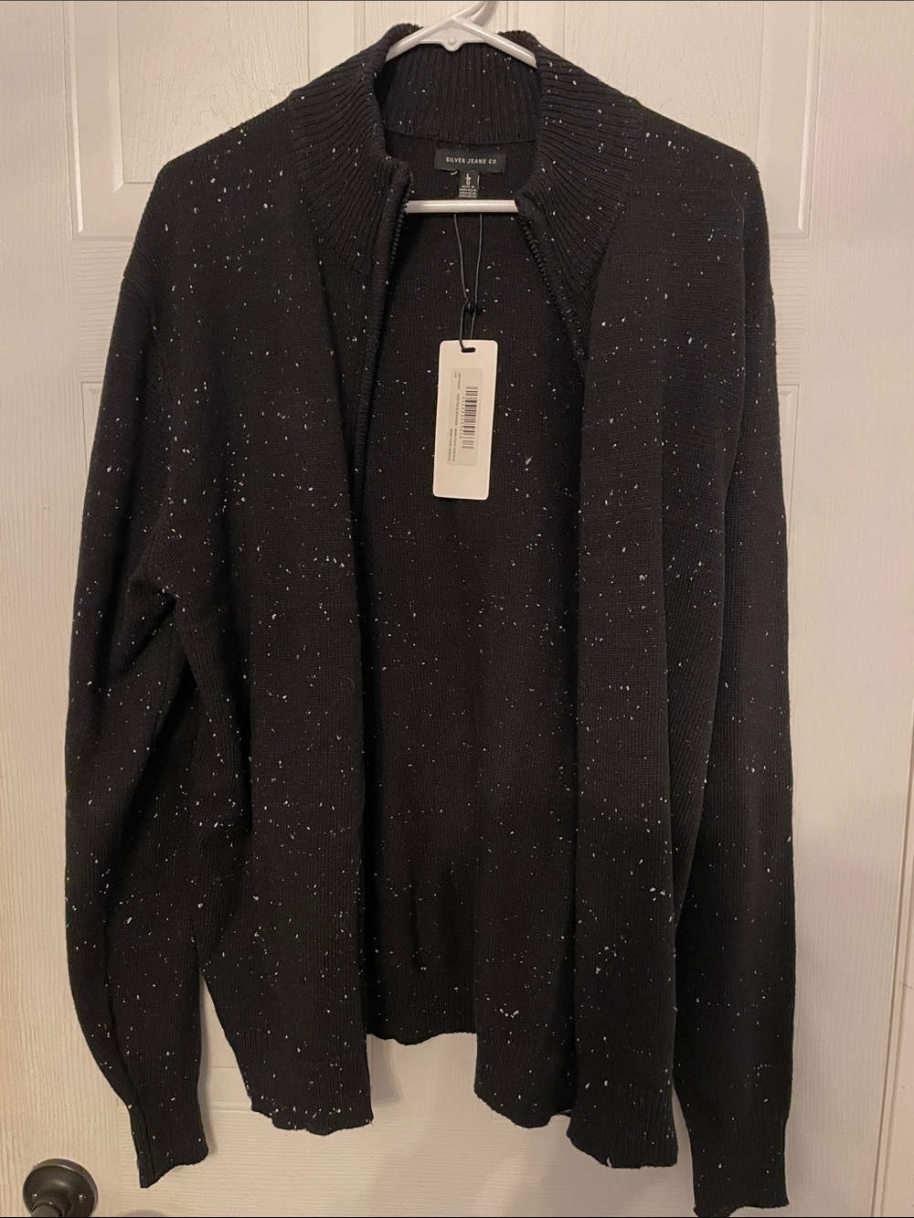 NWT Silver Jeans Black Fleck Open-Front Cardigan